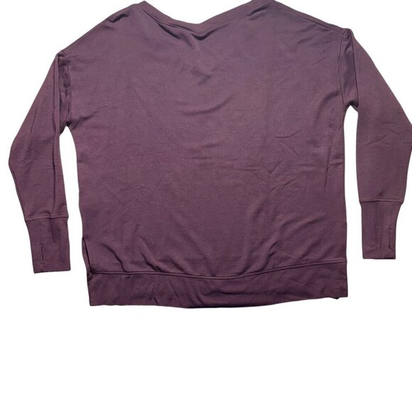 Athleta Coaster Luxe V Neck Pullover Sweatshirt Spiced Cabernet Size XL - Picture 8 of 8